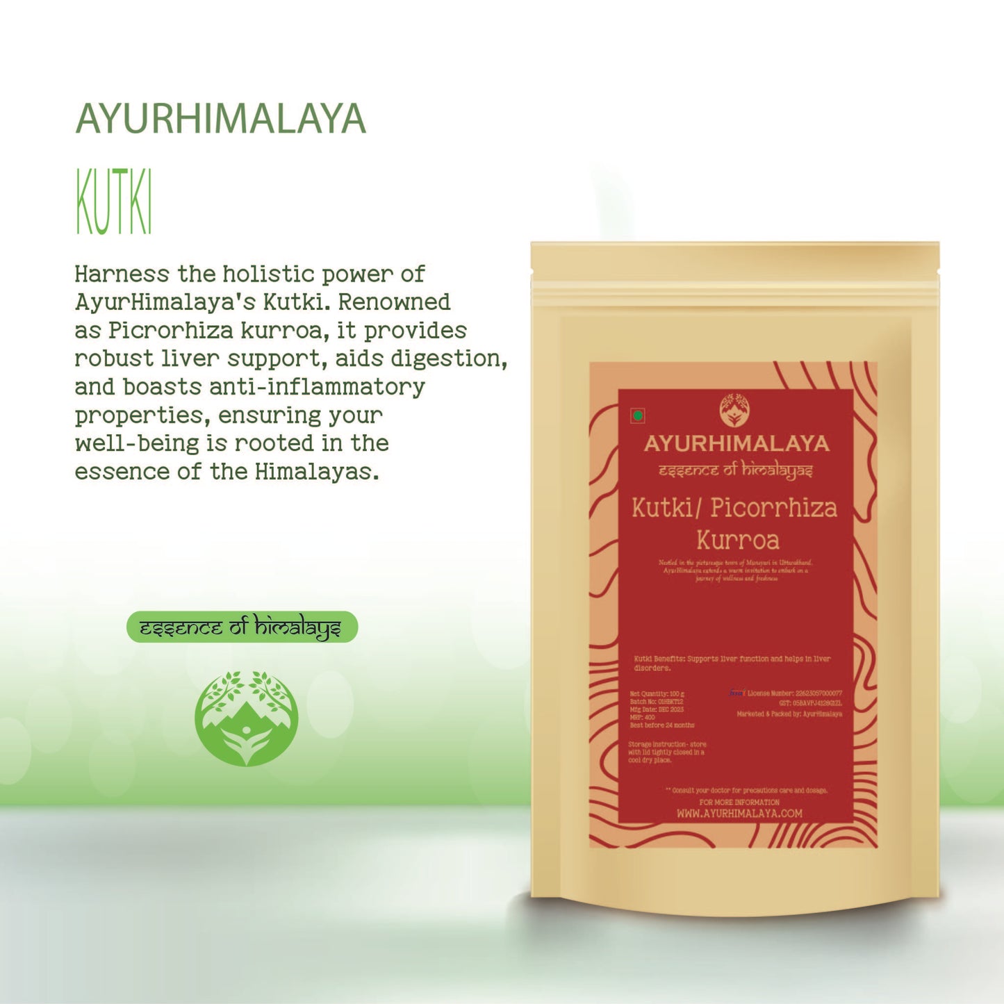 AyurHimalaya Kutki (Picrorhiza kurroa) Liver Miracle: Elevate Your Liver Wellness Naturally